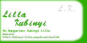 lilla kubinyi business card